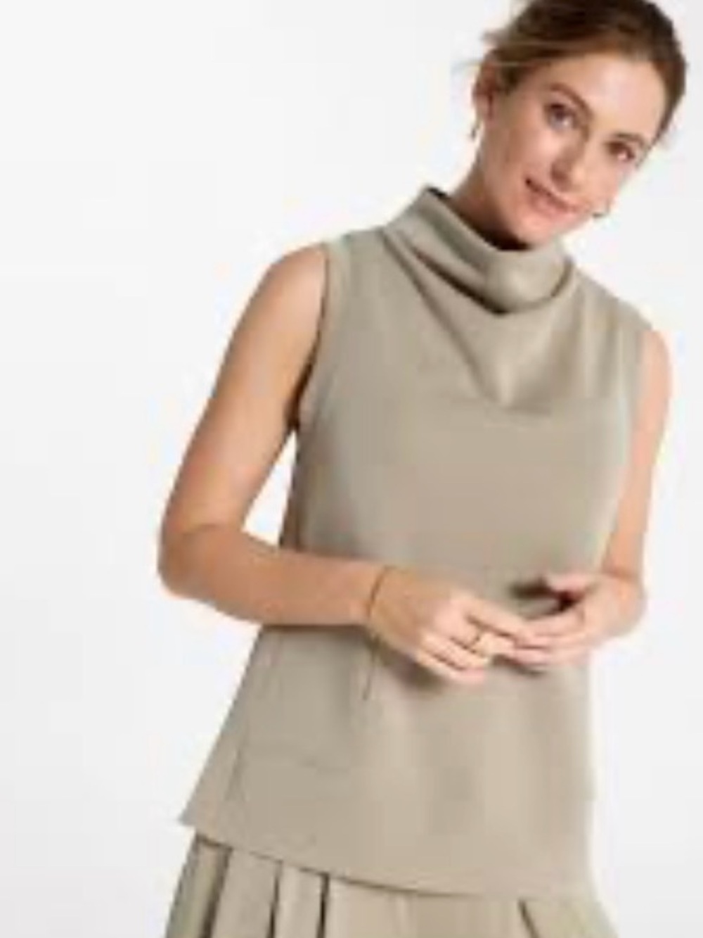 NWT CALIA Women's Sandwash Sleeveless Pullover Ground Fennel Beige Sz XS